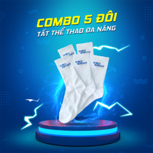 COMBO 5 Đôi Tất cổ cao 360 SPORT, Tất Thể Thao Đa Năng, Tất Đá Bóng Phù Hợp Với Nhiều Môn Thể Thao
