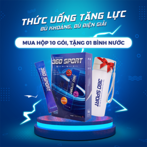 HỘP 10 GÓI 360 SPORT - Thức Uống Bổ Sung Năng Lượng Bù Khoáng Bù Điện Giải 