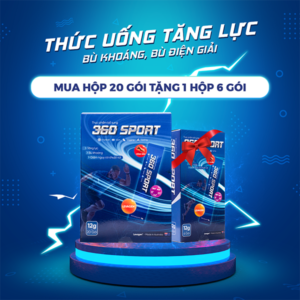 HỘP 20 GÓI 360 SPORT - Thức Uống Bổ Sung Năng Lượng Bù Khoáng Bù Điện Giải 