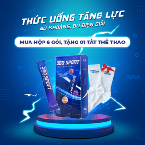 HỘP 06 GÓI 360 SPORT - Thức Uống Bổ Sung Năng Lượng Bù Khoáng Bù Điện Giải 